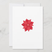 Red Poinsettia White Floral-kerstKaart (Achterkant)