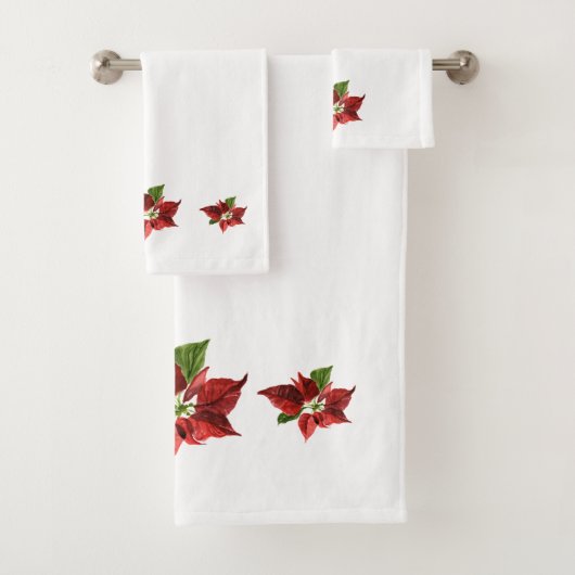 Red Poinsettias Bad Handdoek (Insitu)