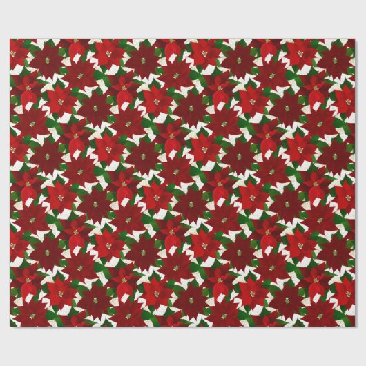 Red Poinsettias Cadeaupapier (Vlak)