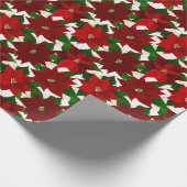 Red Poinsettias Cadeaupapier (Hoek)