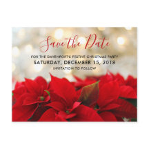 Red Poinsettias Christmas Bewaar de datum