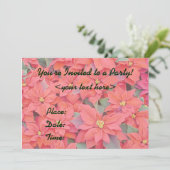 Red Poinsettias Fête Invitation (Debout devant)