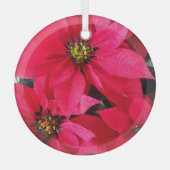 Red Poinsettias Glas Ornament (Voorkant)