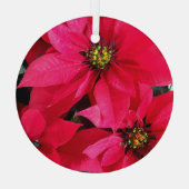 Red Poinsettias Glas Ornament (Achterkant)