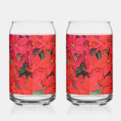 Red Poinsettias I Kerstfeestdag Floral Foto Blikvorm Glas (Rechts)