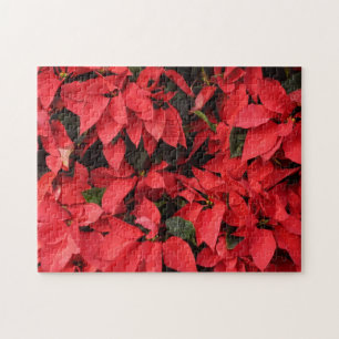Red Poinsettias II Kerstfeestdag Floral Legpuzzel