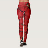 Red Poinsettias Leggings (Achterkant)