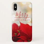 Red Poinsettias met Golden Bokeh Kerstmis Case-Mate iPhone Case (Achterkant)