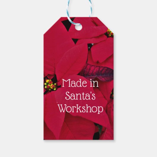 RED POINTSETTIA CADEAU LABEL CADEAULABEL (Voorkant)