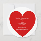 Red Poker Chip Heart Verloving Uitnodiging (Achterkant)