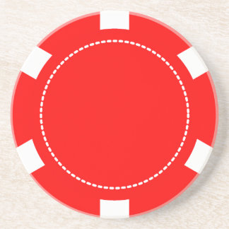 Red Poker Chip Sandstone Onderzetter
