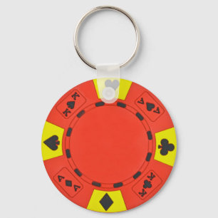 Red Poker Chip Sleutelhanger