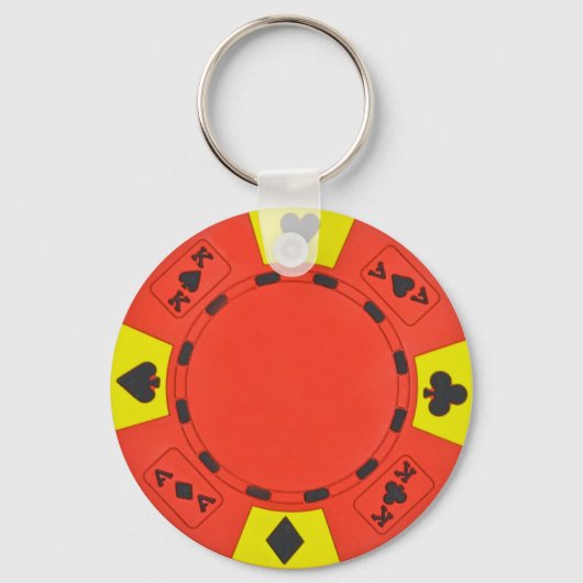 Red Poker Chip Sleutelhanger (Voorkant)