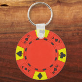 Red Poker Chip Sleutelhanger (Voorkant)