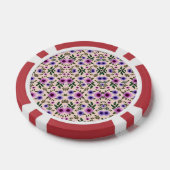 Red poker chip with floral pattern (Enkel)