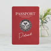 Red Poland Passport Bewaar de datum Save The Date (Staand voorkant)
