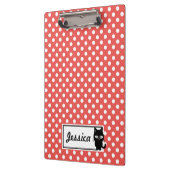 Red Polka Dot and Black Cat Personalized Klembord (Links)