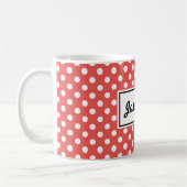 Red Polka Dot and Black Cat Personalized Koffiemok (Links)