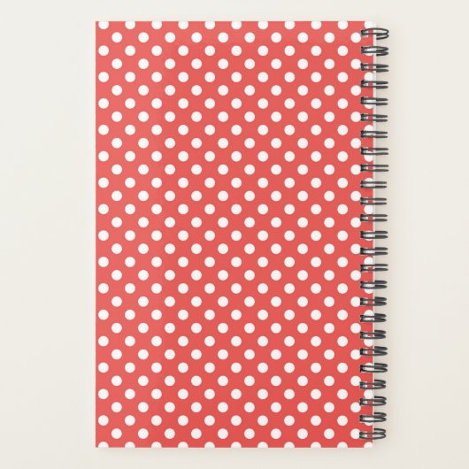 Red Polka Dot and Black Cat Personalized Planner (Achterkant)
