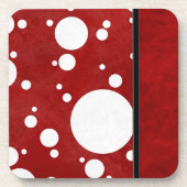 Red Polka Dot Cork Onderzetter (Voorkant)