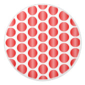 Red Polka Dot Design Keramische Knop (Voorkant)