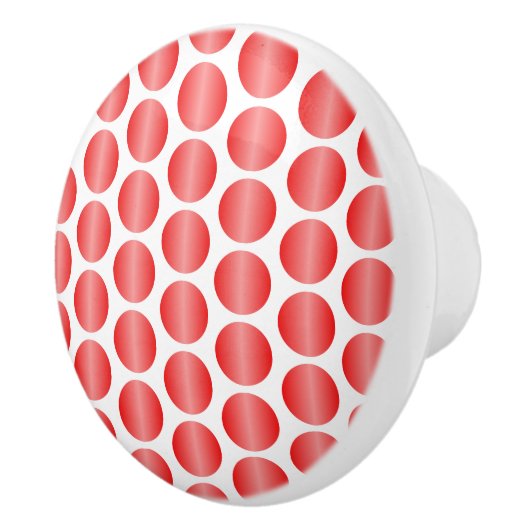 Red Polka Dot Design Keramische Knop (Rechts)