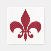 Red Polka Dot Fleur de Lis Servetten (Voorkant)