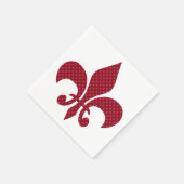 Red Polka Dot Fleur de Lis Servetten (Hoek)
