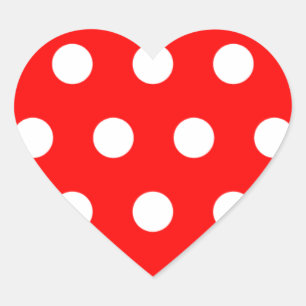 Red Polka Dot Hart Sticker