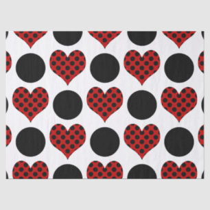 Red Polka Dot Hearts Pattern Tissuepapier