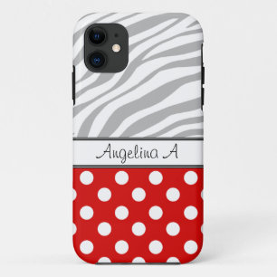 Red Polka Dot Light Zebra Imprimer iPhone 5 Coque