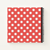 Red Polka Dot Pattern Black Monogram Notitieboek (Achterkant)