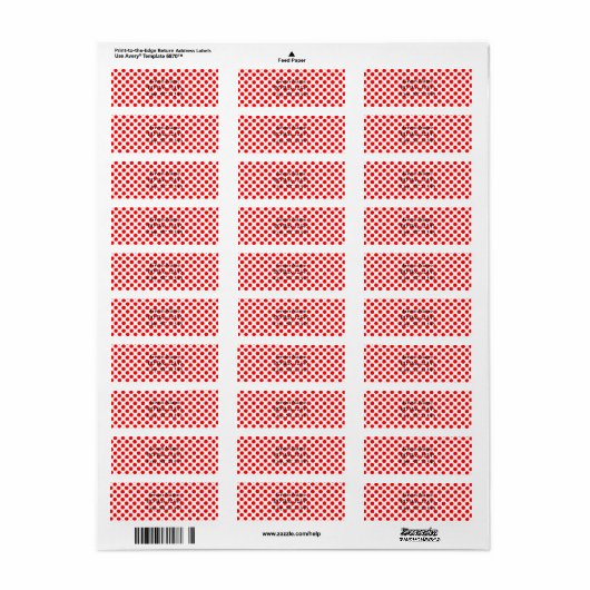 Red Polka Dot Pattern Etiket (Full Sheet)