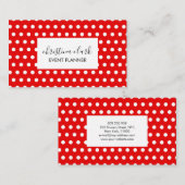 Red Polka Dot Pattern Fun Custom Personated Visitekaartje (Voorkant / Achterkant)
