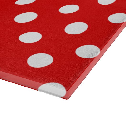 Red Polka Dot Pattern Snijplank (Hoek)