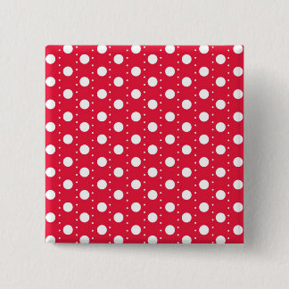 Red Polka Dot Pattern Vierkante Button 5,1 Cm