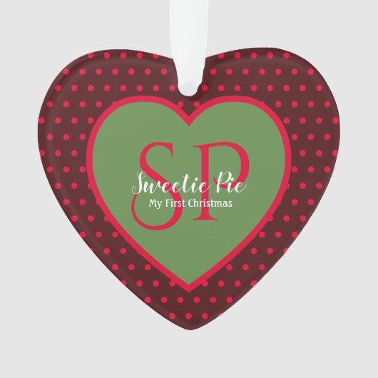 Red Polka Dot Premier Noël Coeur de Noël (devant)