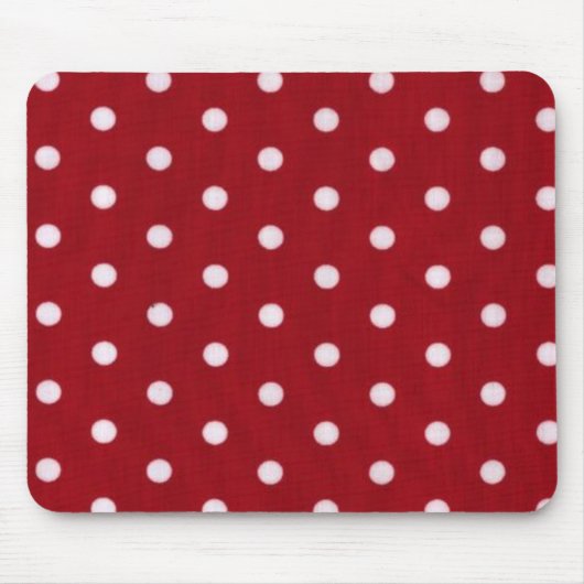 Red Polka Dot Print Muismat (Voorkant)