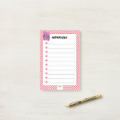 Red Polka Dot Red Wine Diamond BELANGRIJK Post-it® Notes (Op bureau)