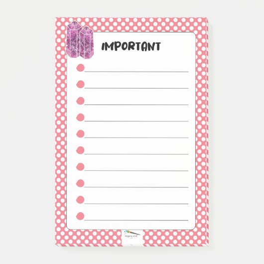 Red Polka Dot Red Wine Diamond BELANGRIJK Post-it® Notes (Voorkant)