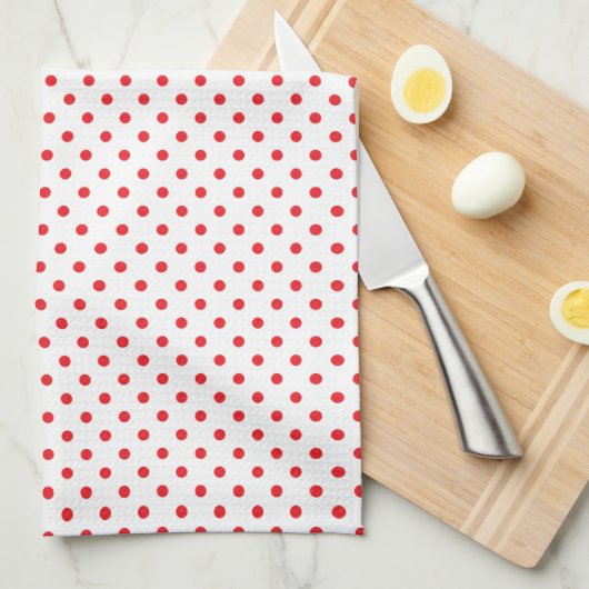 Red Polka Dot Theedoek (Quarter Fold)
