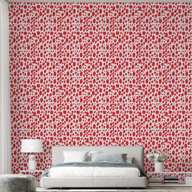 Red Polka Dot Wallpaper Behang (Slaapkamer)