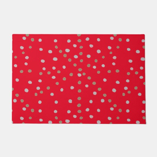Red Polka Dots Deurmat (Voorkant)