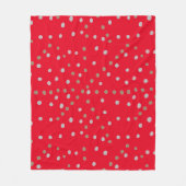 Red Polka Dots Fleece Deken (Voorkant)