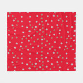 Red Polka Dots Fleece Deken (Voorkant (Horizontaal))
