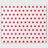 Red Polka Dots Geometric Pattern White Cadeaupapier (Vlak)