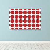 Red Polka Dots on White Canvas Afdruk (Insitu (Houten vloer))