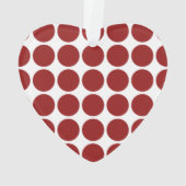 Red Polka Dots on White Ornament (achterkant)