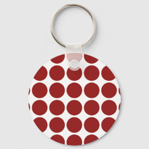Red Polka Dots on White Sleutelhanger