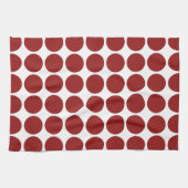 Red Polka Dots on White Theedoek (Horizontaal)